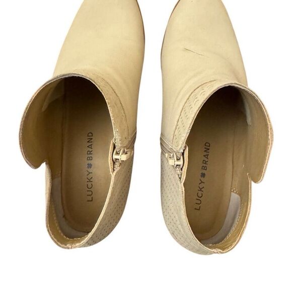 Lucky Brand Brintly Leather Ankle Boots Booties Tan Size 8.5 - Picture 6 of 9